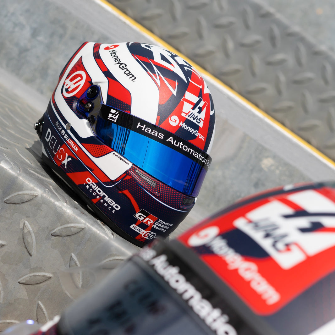 Ollie Bearman SILVERSTONE 2025 1:2 Scale Mini Helmet (Signed by Ollie)