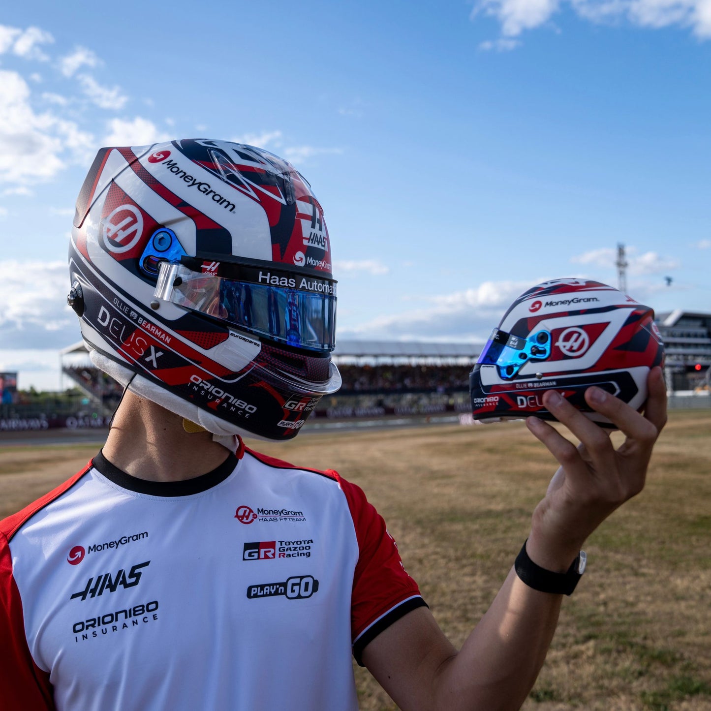 Ollie Bearman SILVERSTONE 2025 1:2 Scale Mini Helmet (Signed by Ollie)