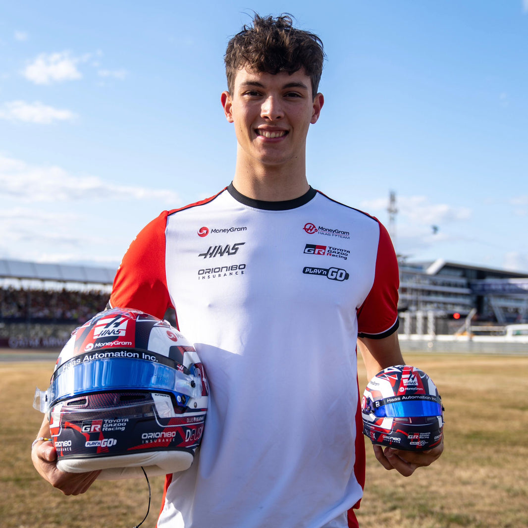 Ollie Bearman SILVERSTONE 2025 1:2 Scale Mini Helmet (Signed by Ollie)