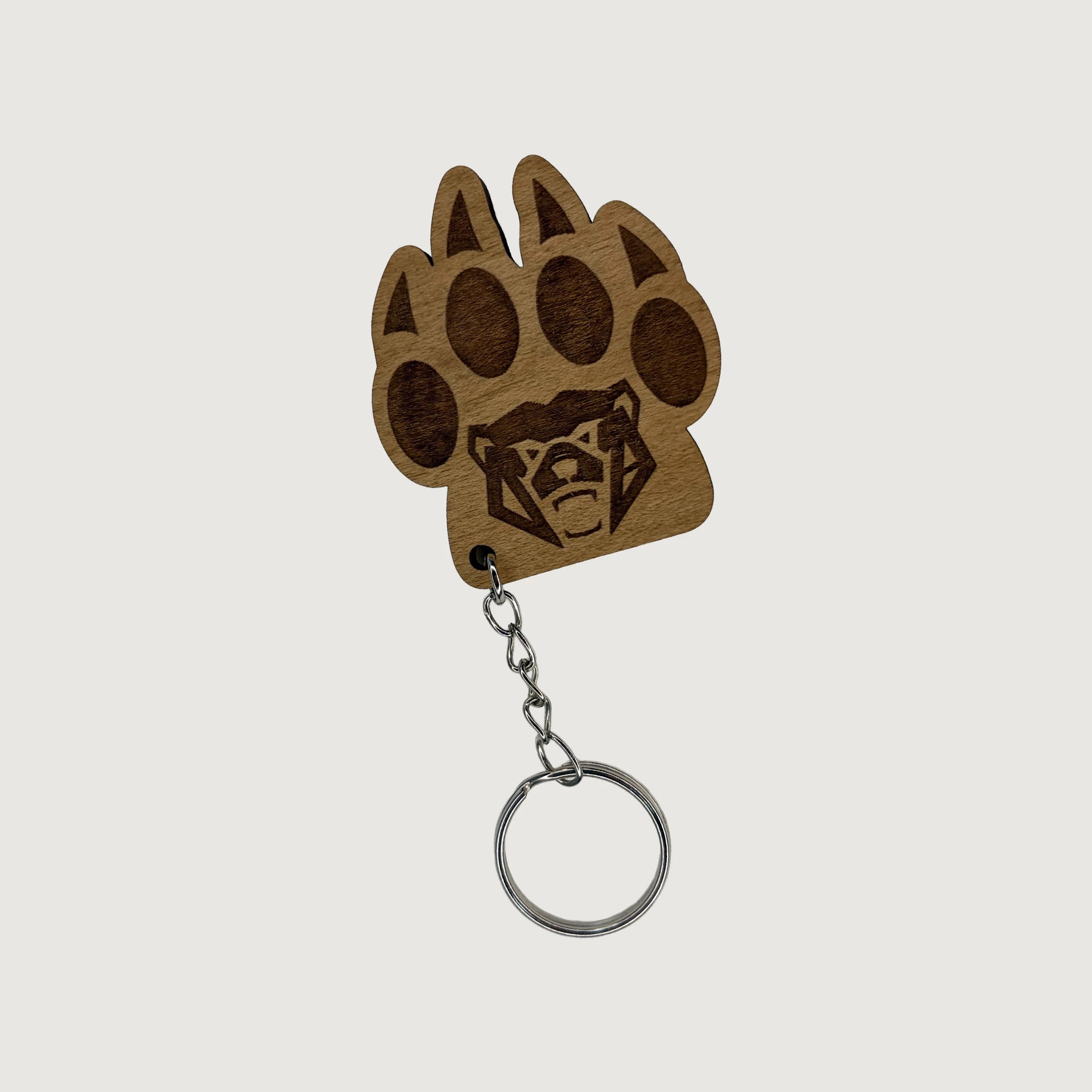 Bear Paw Wooden Keyring