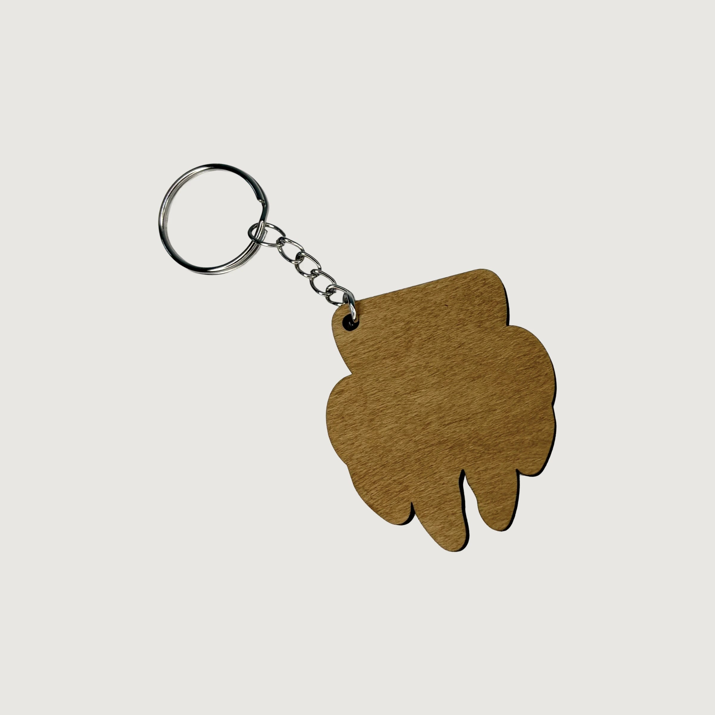 Bear Paw Wooden Keyring