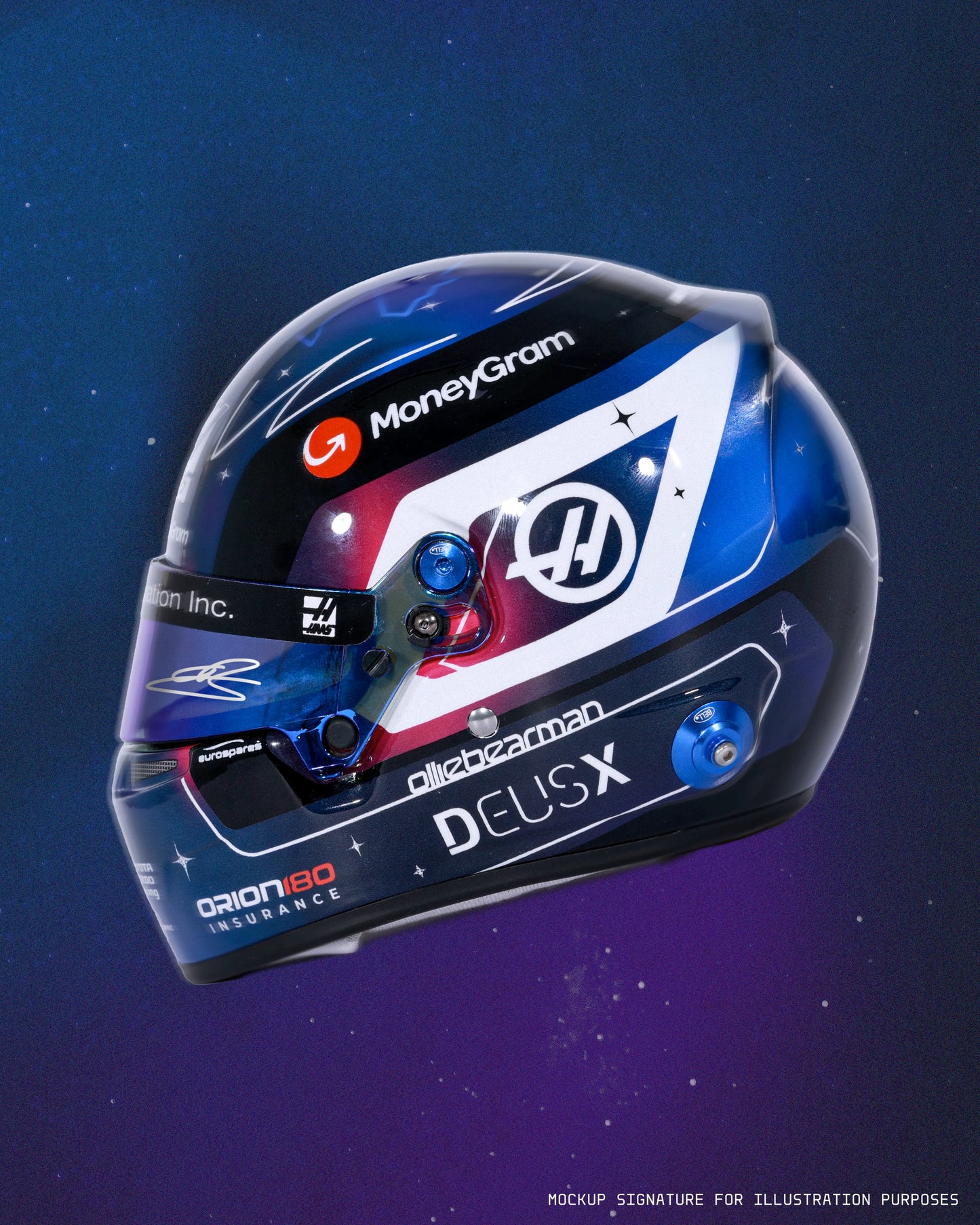 Ollie Bearman SINGAPORE 2025 Mini Helmet / 1:2 Scale (Signed By Ollie)